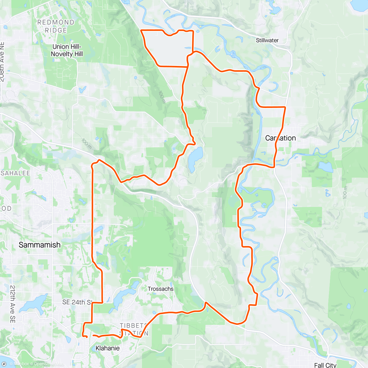 Map of the activity, Reverse Ames Lake with a red barn loop