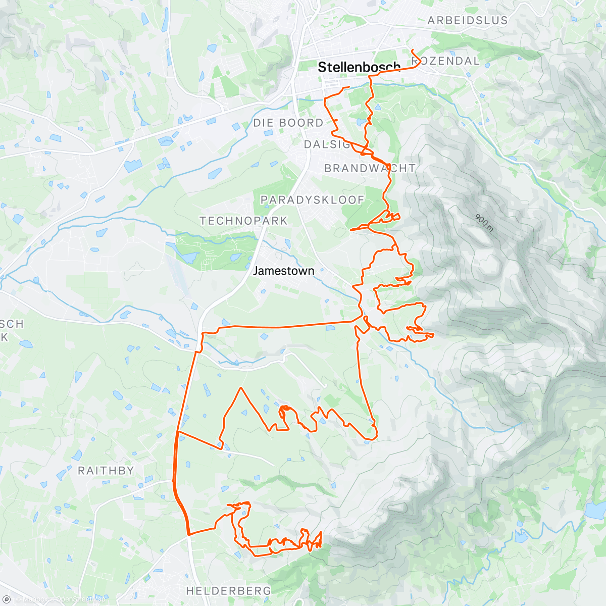 Map of the activity, Stellenbosch Day 8