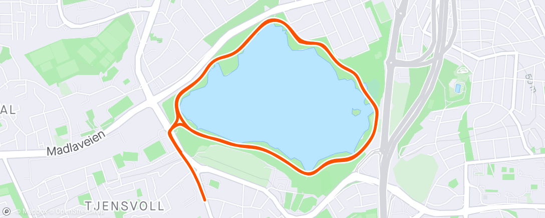 Map of the activity, Fredagsjogg er den nest beste joggen.