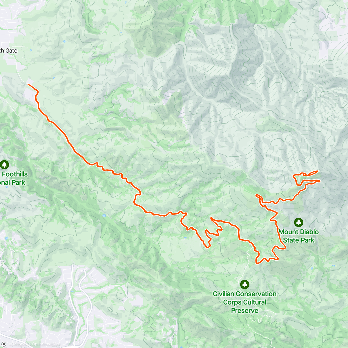 Map of the activity, Gapang sa Mt Diablo Summit Ride