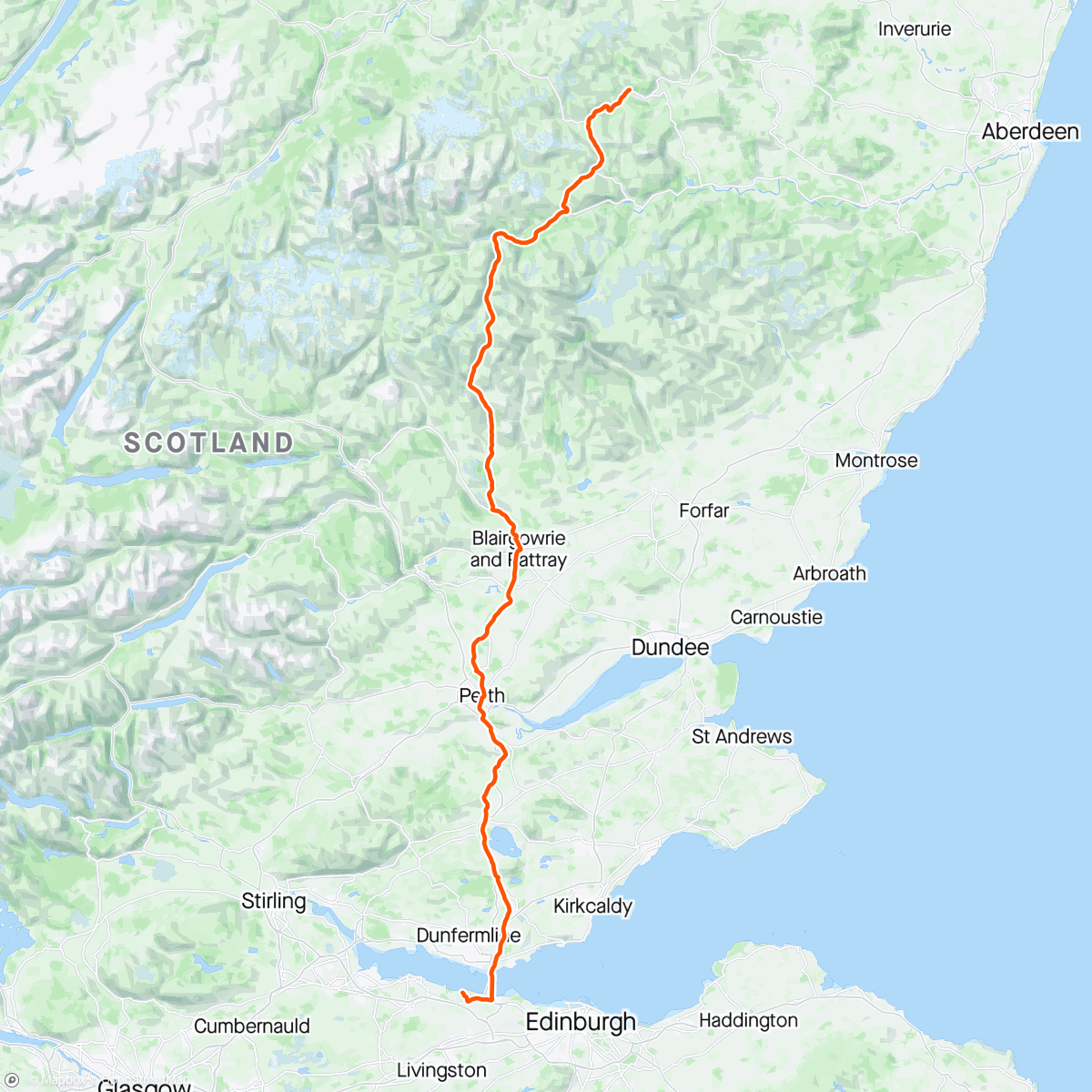 Mapa de la actividad (Ride Across Britain LeJog - Stage 7)