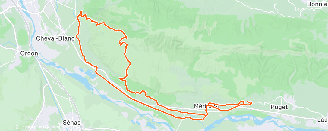 Map of the activity, VTT route les antennes via trou du rat retour bord canal avec Bruce Christian René et Tony