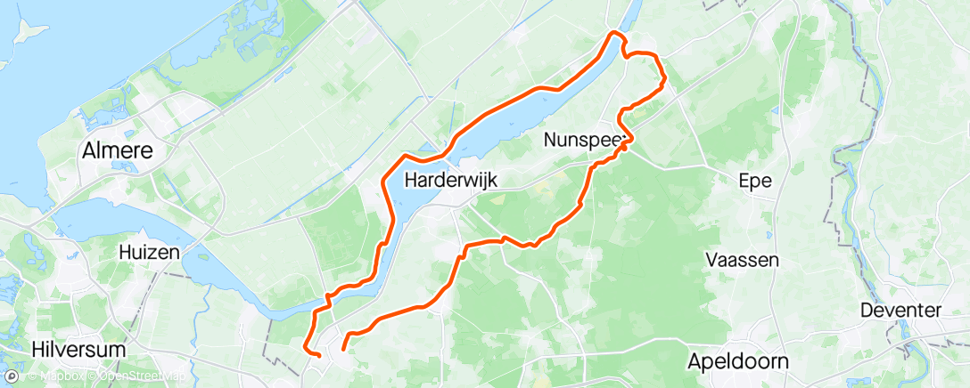 Map of the activity, Even rondje Elburg met 3 fietsvrienden
