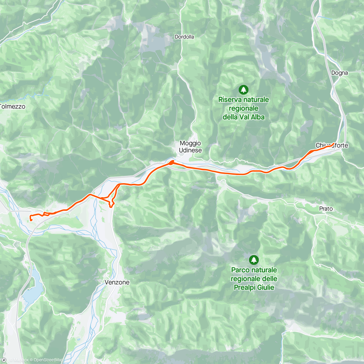 Map of the activity, Ein Stück auf dem AlpeAdria Radweg