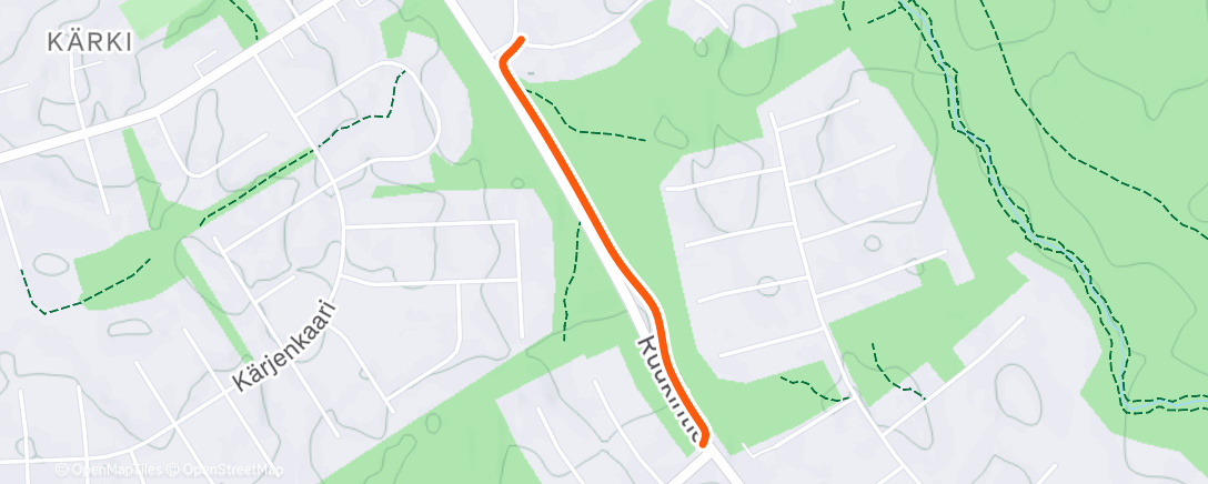 Map of the activity, Evening Walk