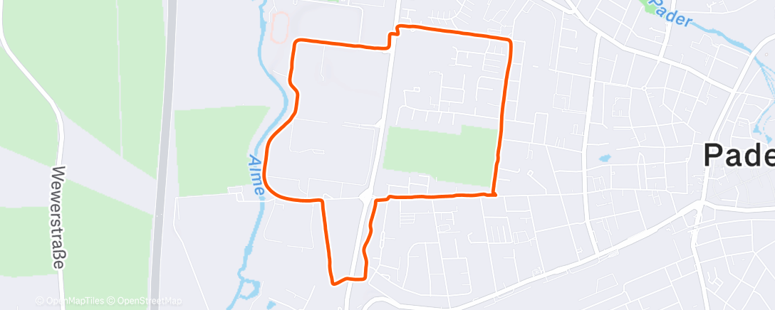 Map of the activity, Night Run