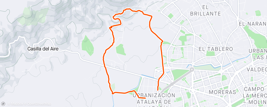 Map of the activity, Caminata de tarde