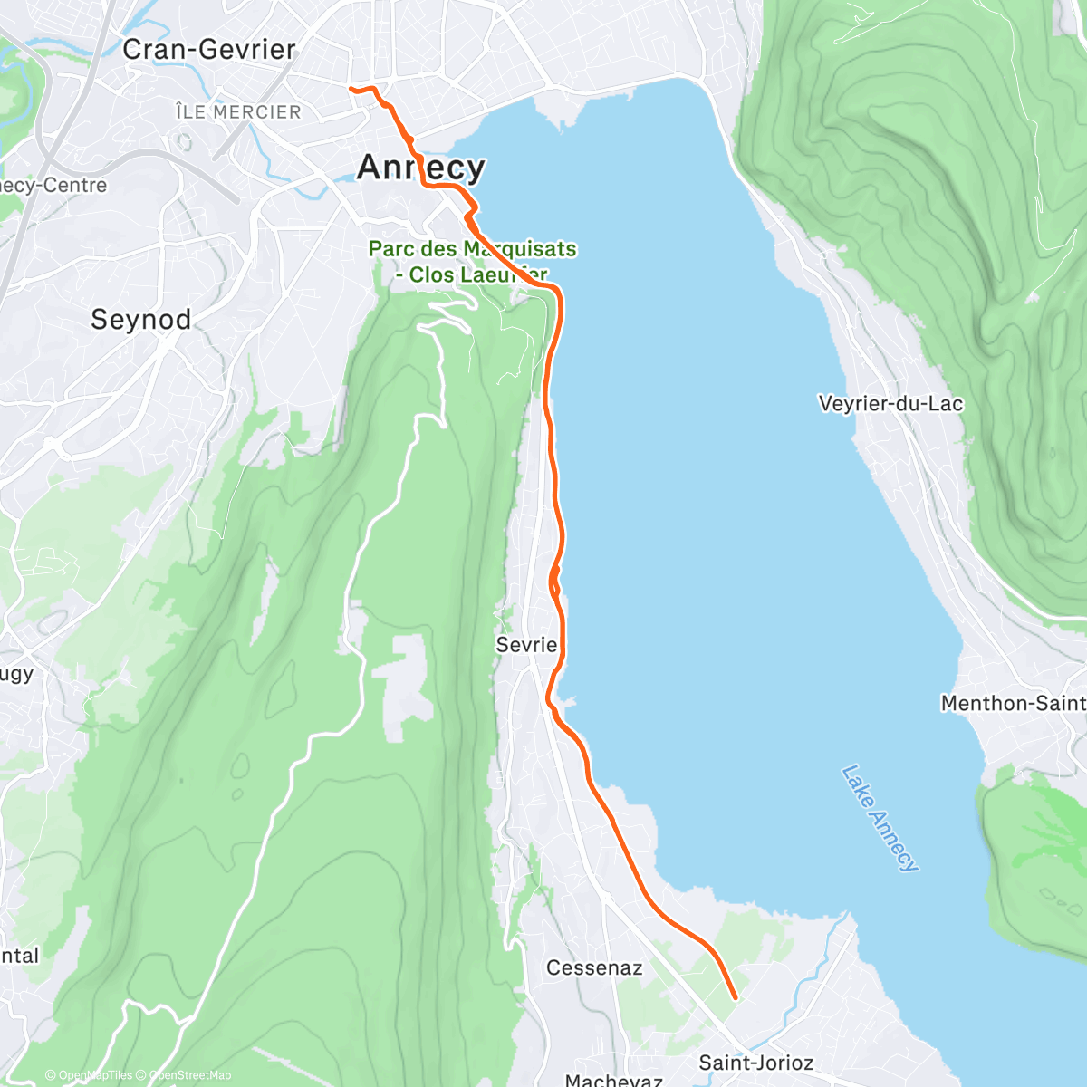 Map of the activity, Fartlek & SV1
