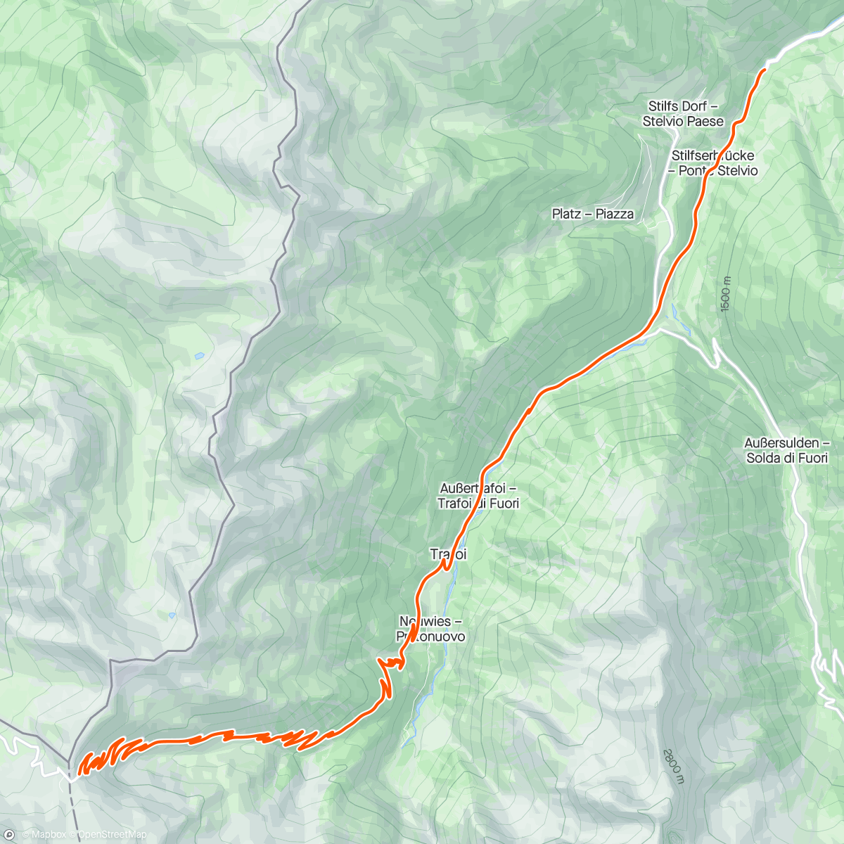 Mapa de la actividad, ROUVY - Passo dello Stelvio Downhill