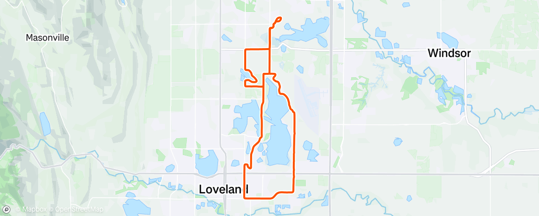 Map of the activity, Evening Ride