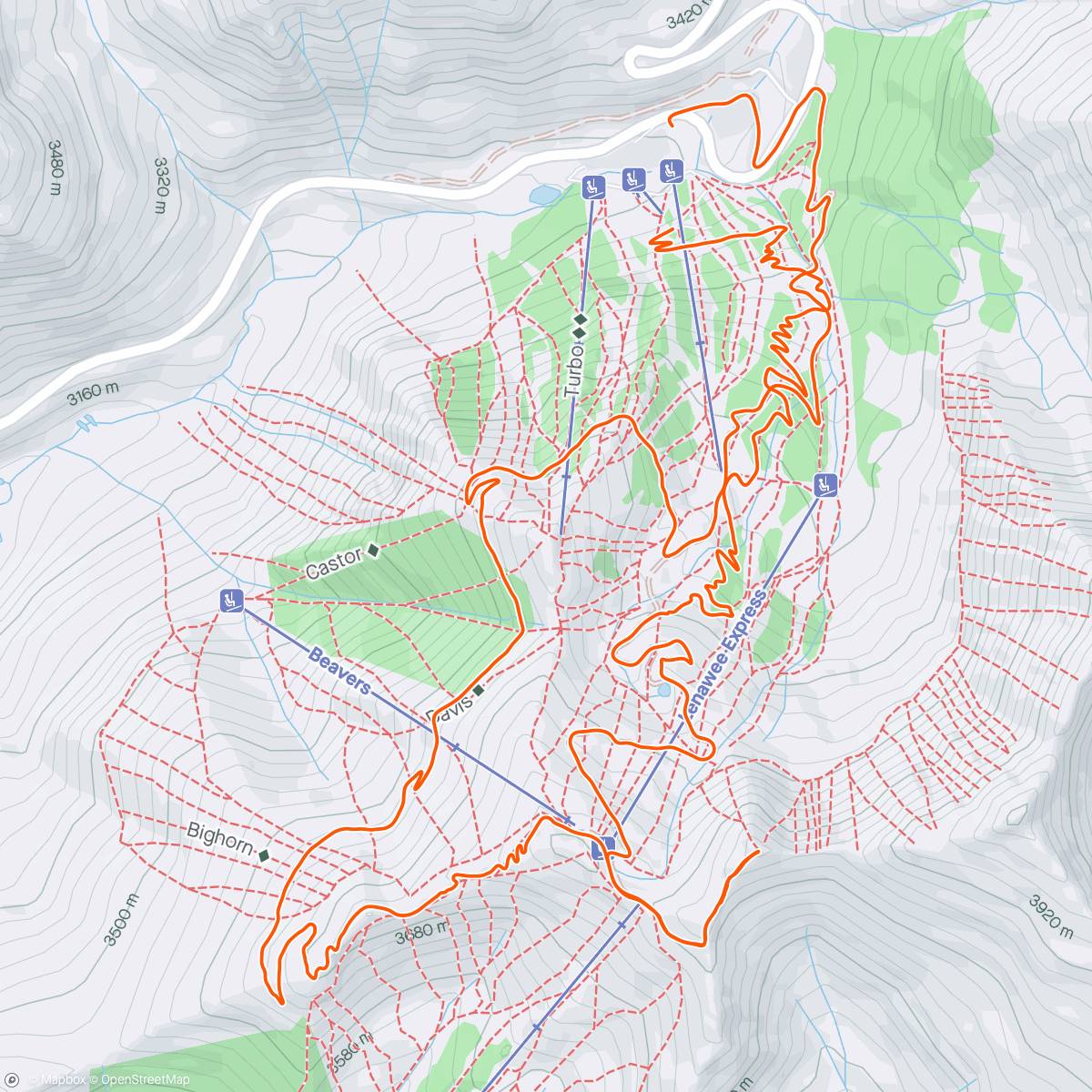 Mapa de la actividad (Cirque Series A Basin)