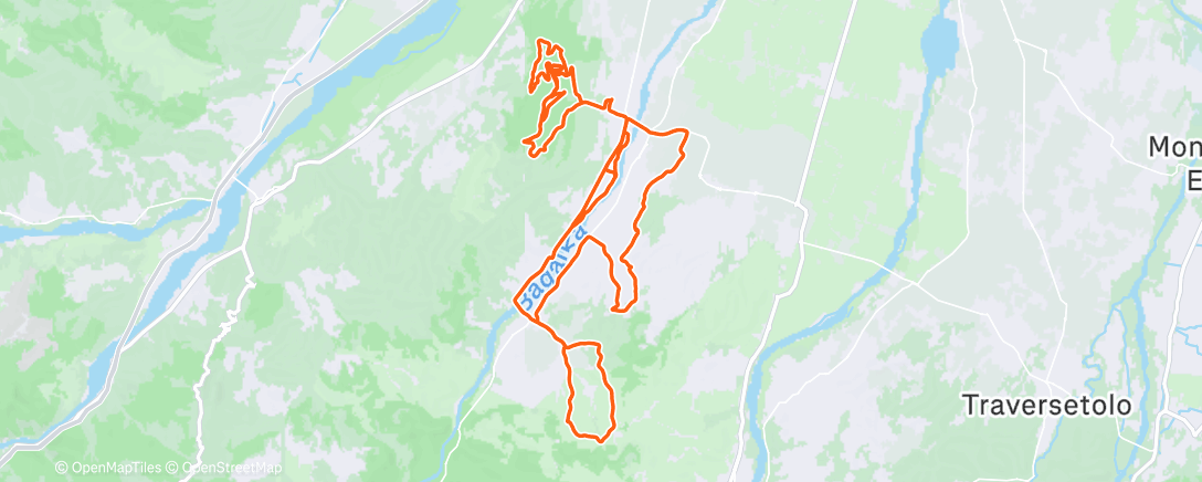 Map of the activity, Sessione di mountain biking mattutina