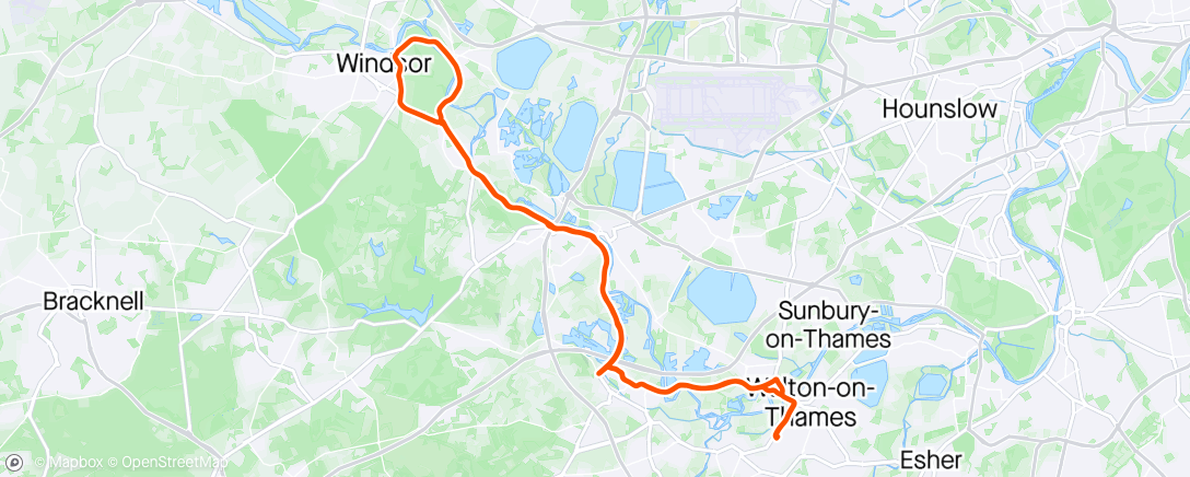 Map of the activity, Afternoon Ride Solo