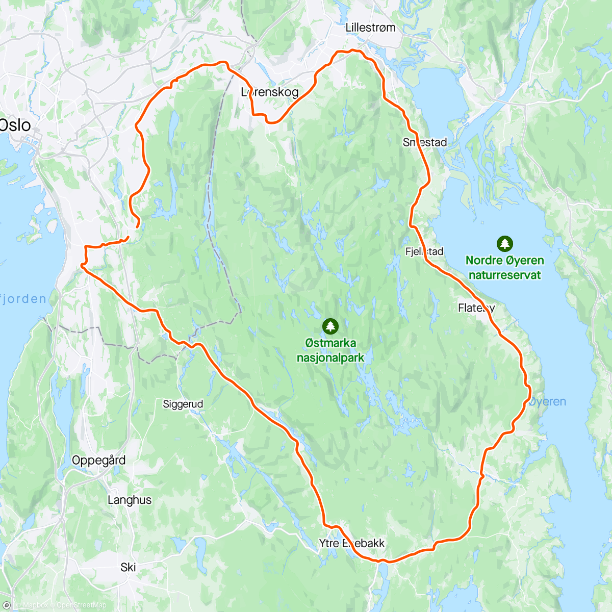 Map of the activity, Enebakk Rundt med HCK