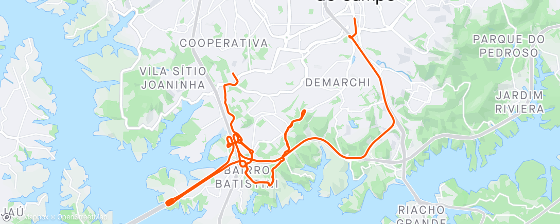 Map of the activity, Pedalada ao entardecer