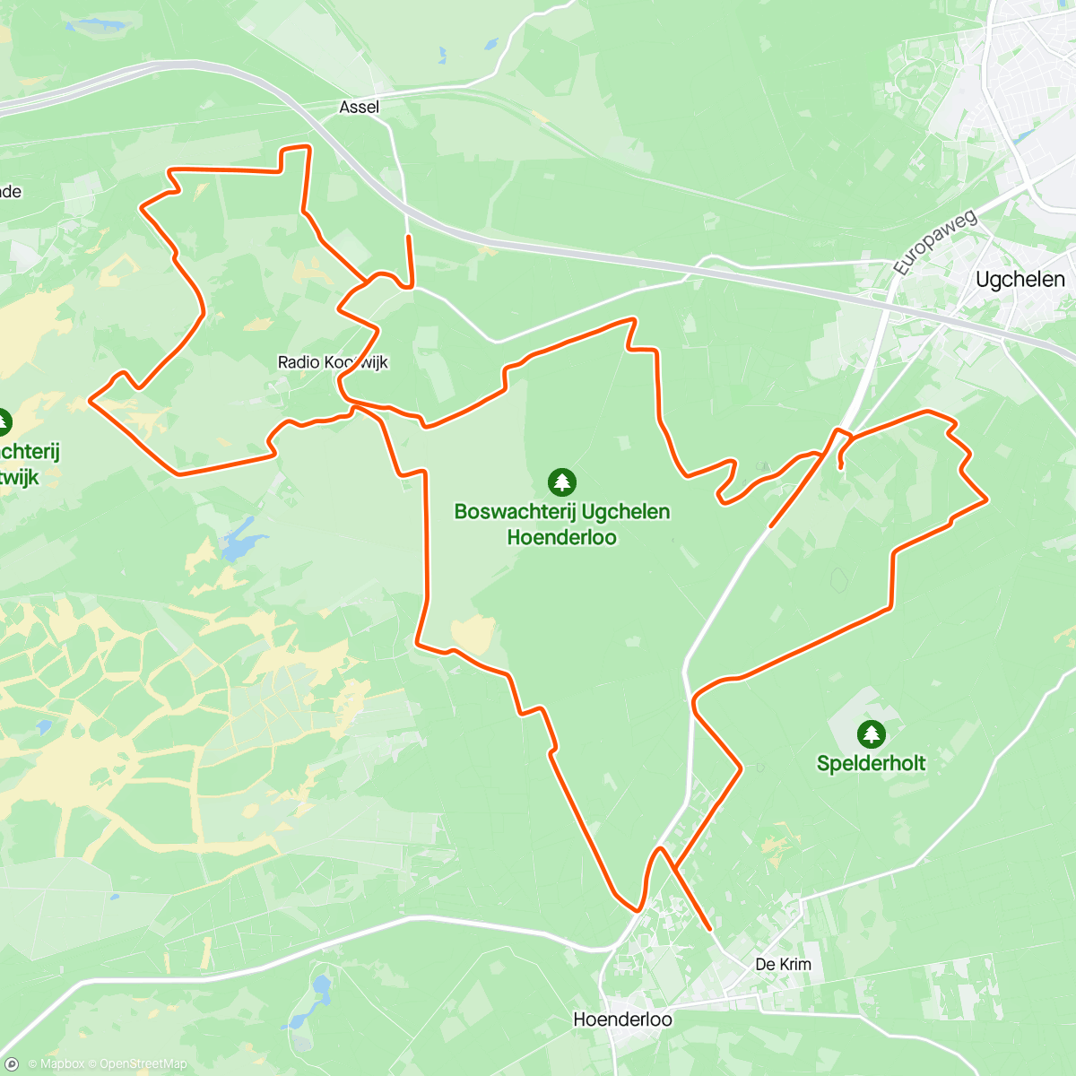Map of the activity, MTB Apeldoorn