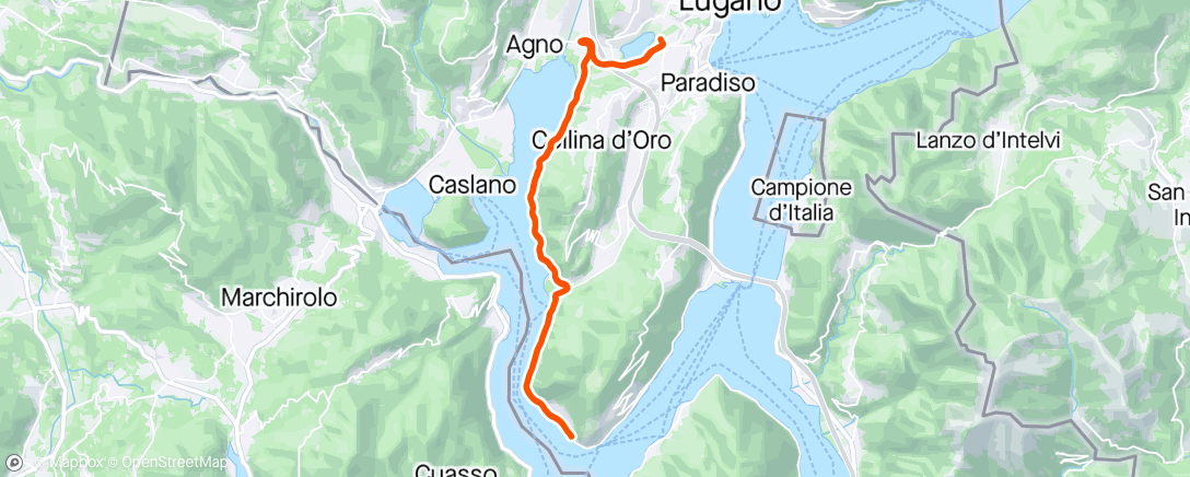 Mapa de la actividad, Giro pomeridiano