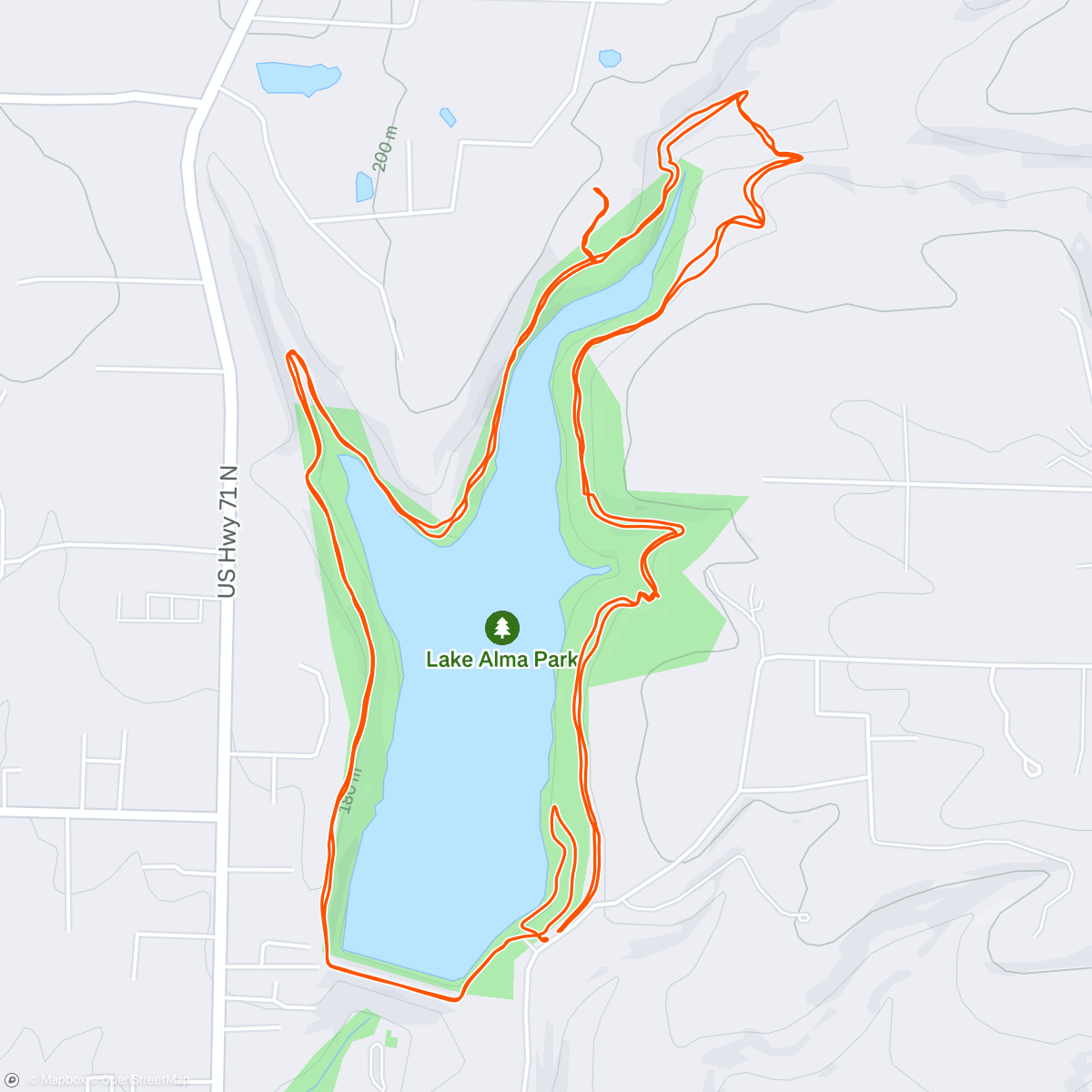 Map of the activity, Rogue trail at Lake Alma?