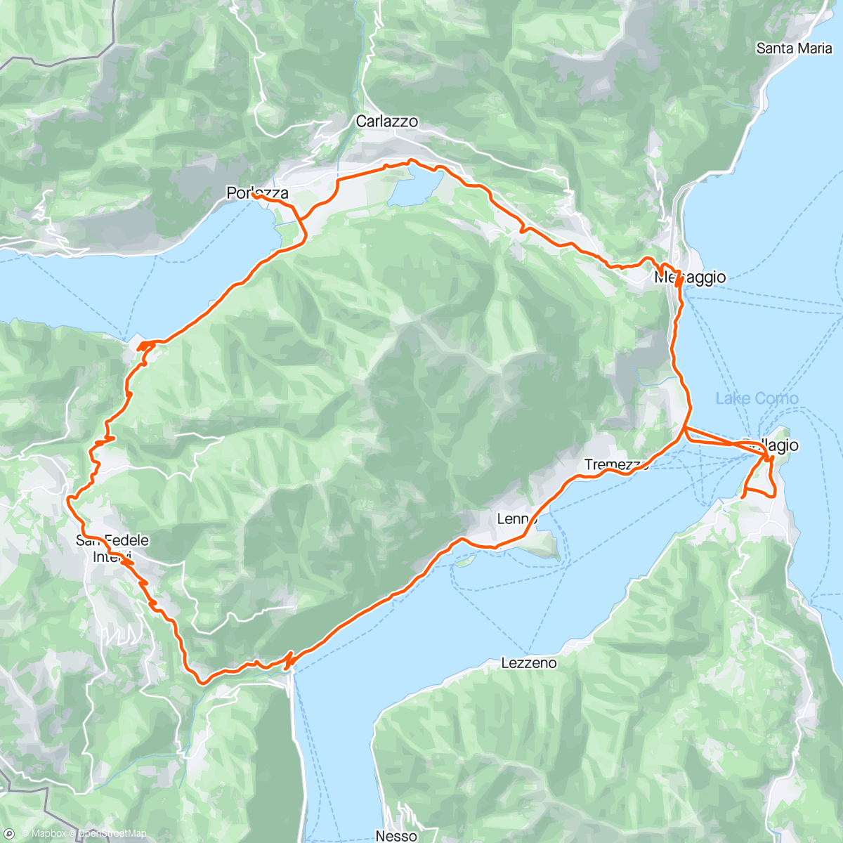 Map of the activity, Afternoon Ride Bellagio !