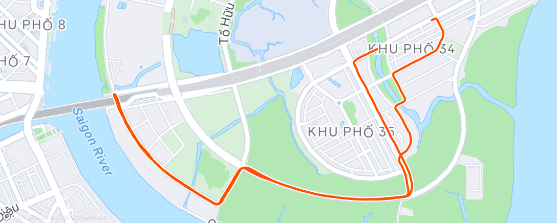 Map of the activity, Night Run