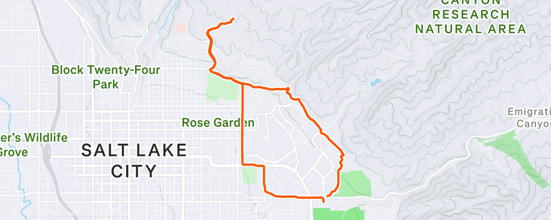 Map of the activity, Lunch Run