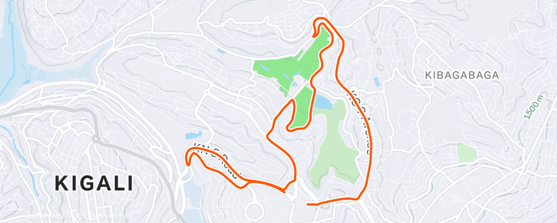 Map of the activity, Wahoo virtual ride - Kigali 2025 UCI World Championships Road Race Circuit