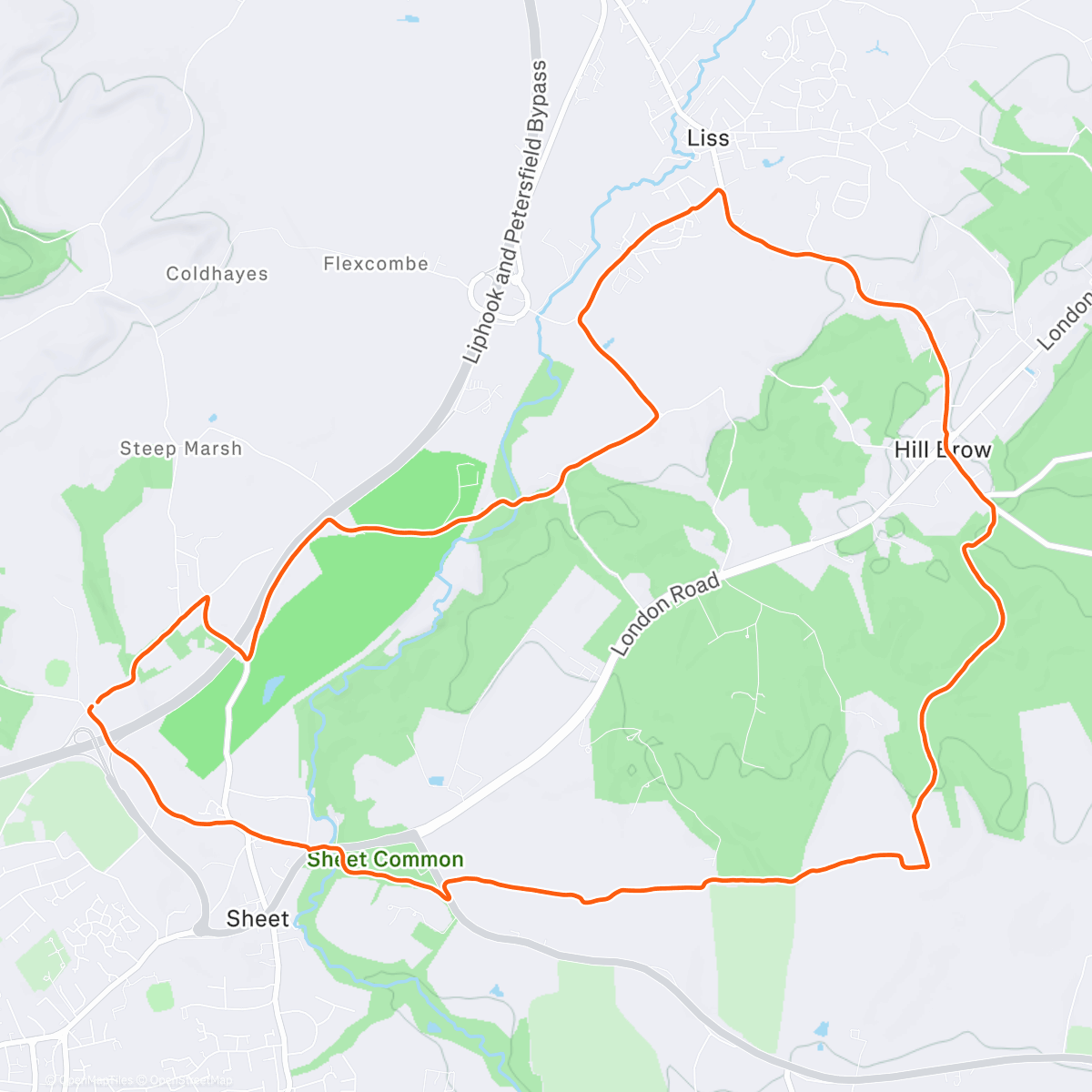Map of the activity, Around Steep with the squad