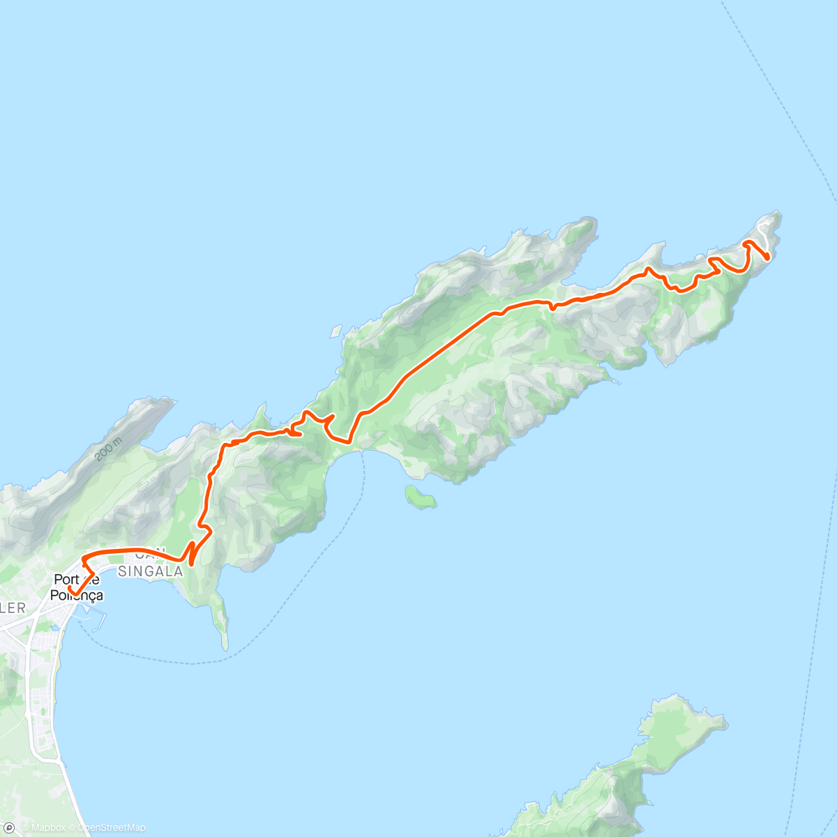 Map of the activity, Almost to cap formentor but baled last downhill as dodgy front brake….