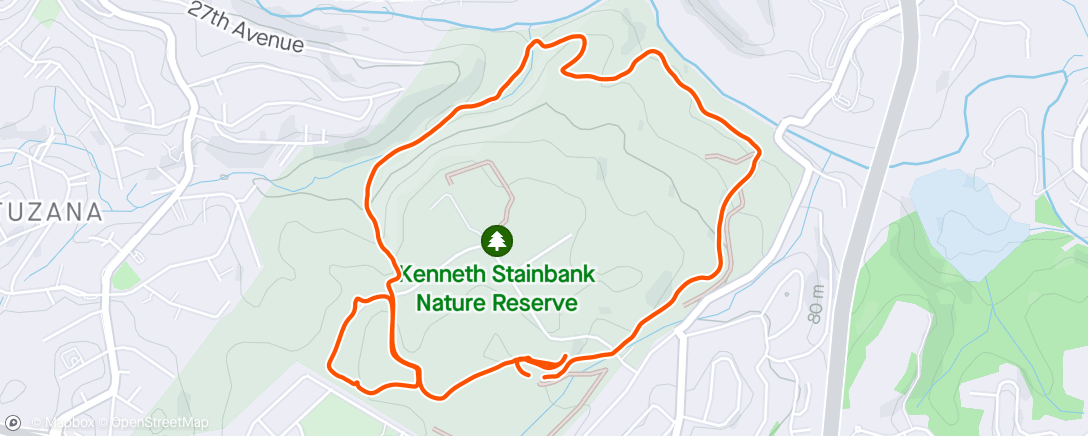 Map of the activity, Durban - Kenneth Stainbank Nature Reserve 🇿🇦