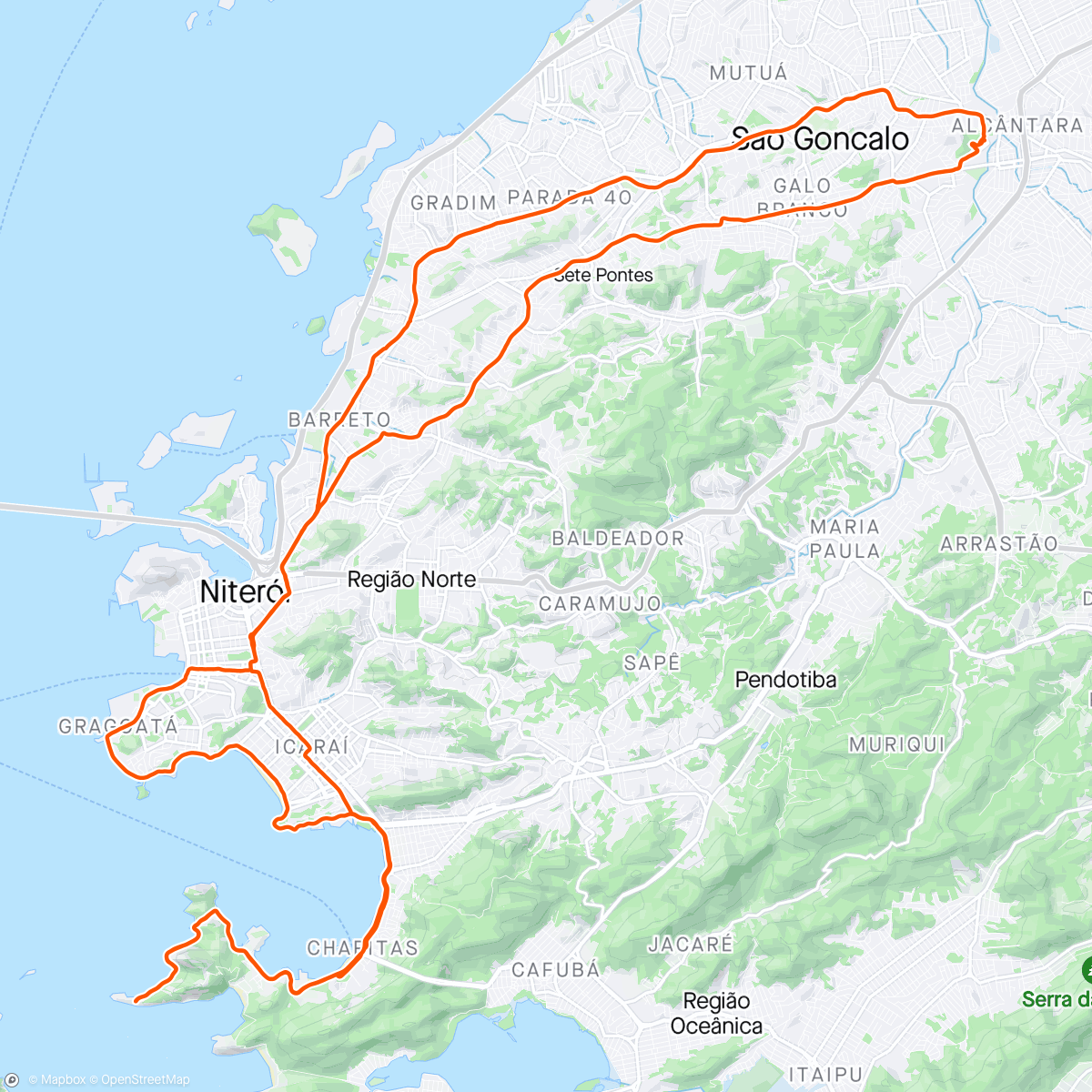 Карта физической активности (Pedalada de mountain bike matinal)