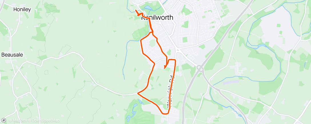 Mapa de la actividad (Kenilworth Runners Club Run - Two Castles Prep. 🏰 🏃🏻‍♂️ 🏰)