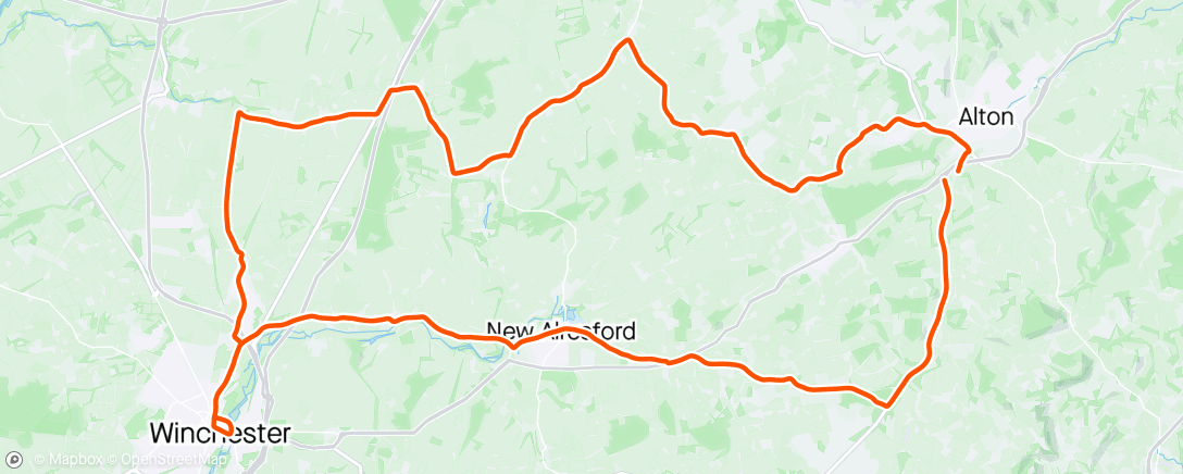 Map of the activity, Ride to Winchester