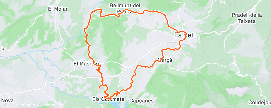 Map of the activity, 2025-12-21 Bicicleta Muntanya TwoNav