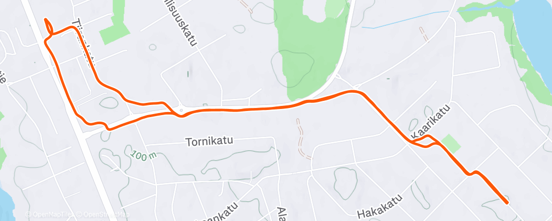 Map of the activity, Night Ride