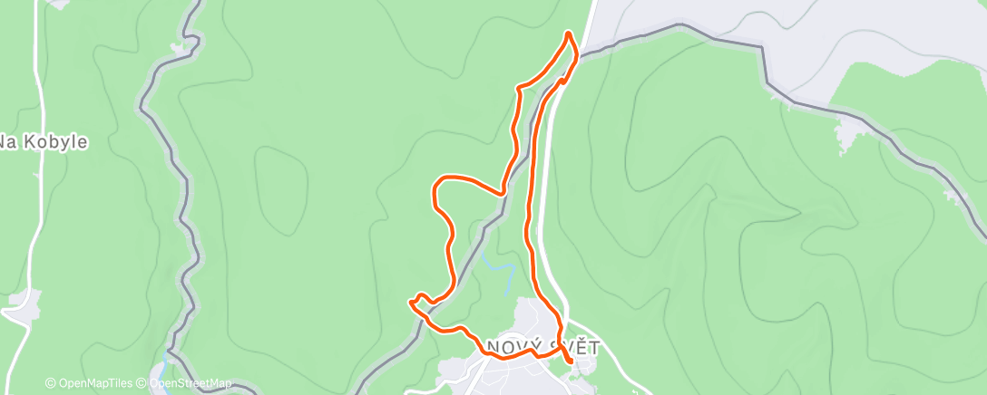 Map of the activity, Afternoon Run