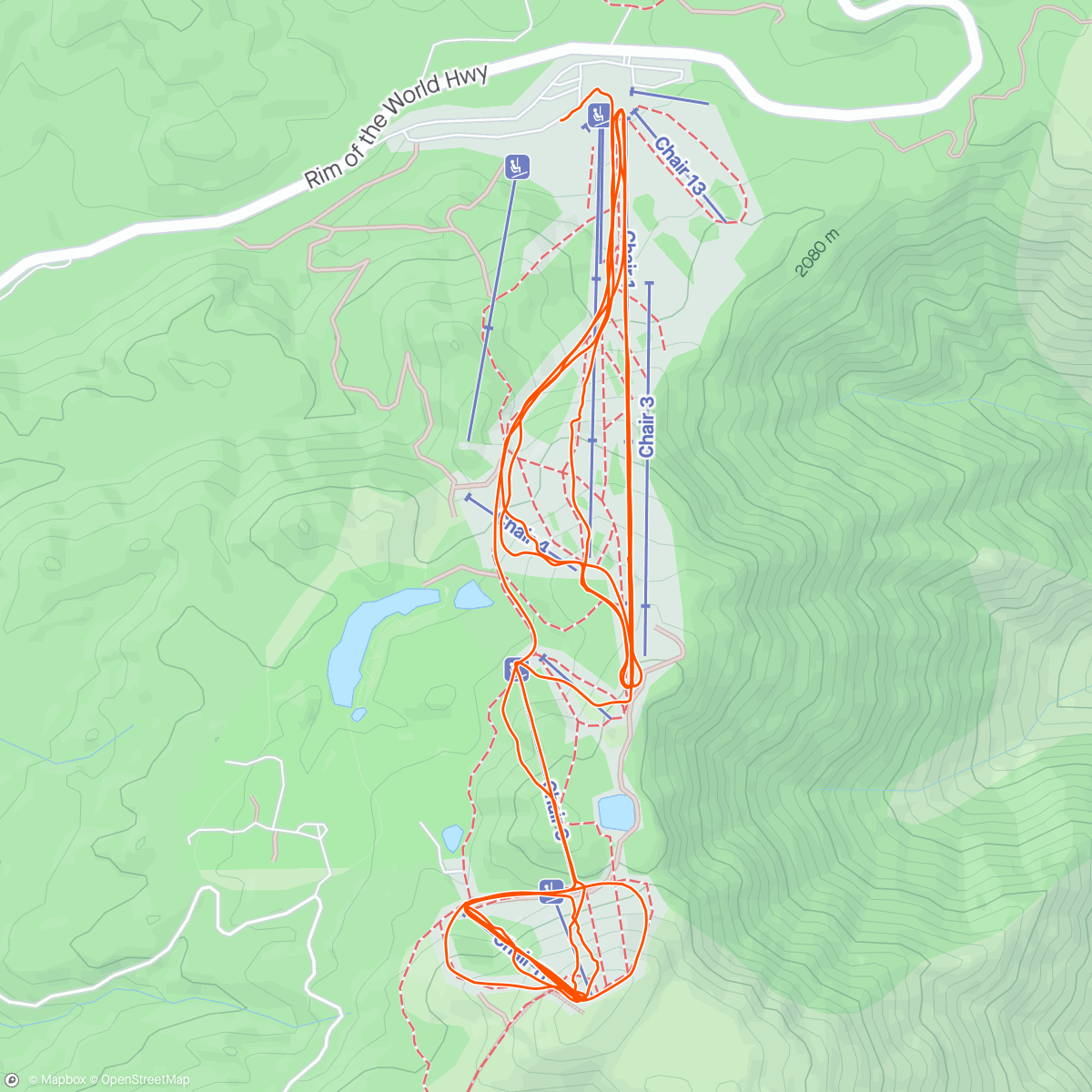 Map of the activity, Snow Valley - good conditions, only slightly slushy