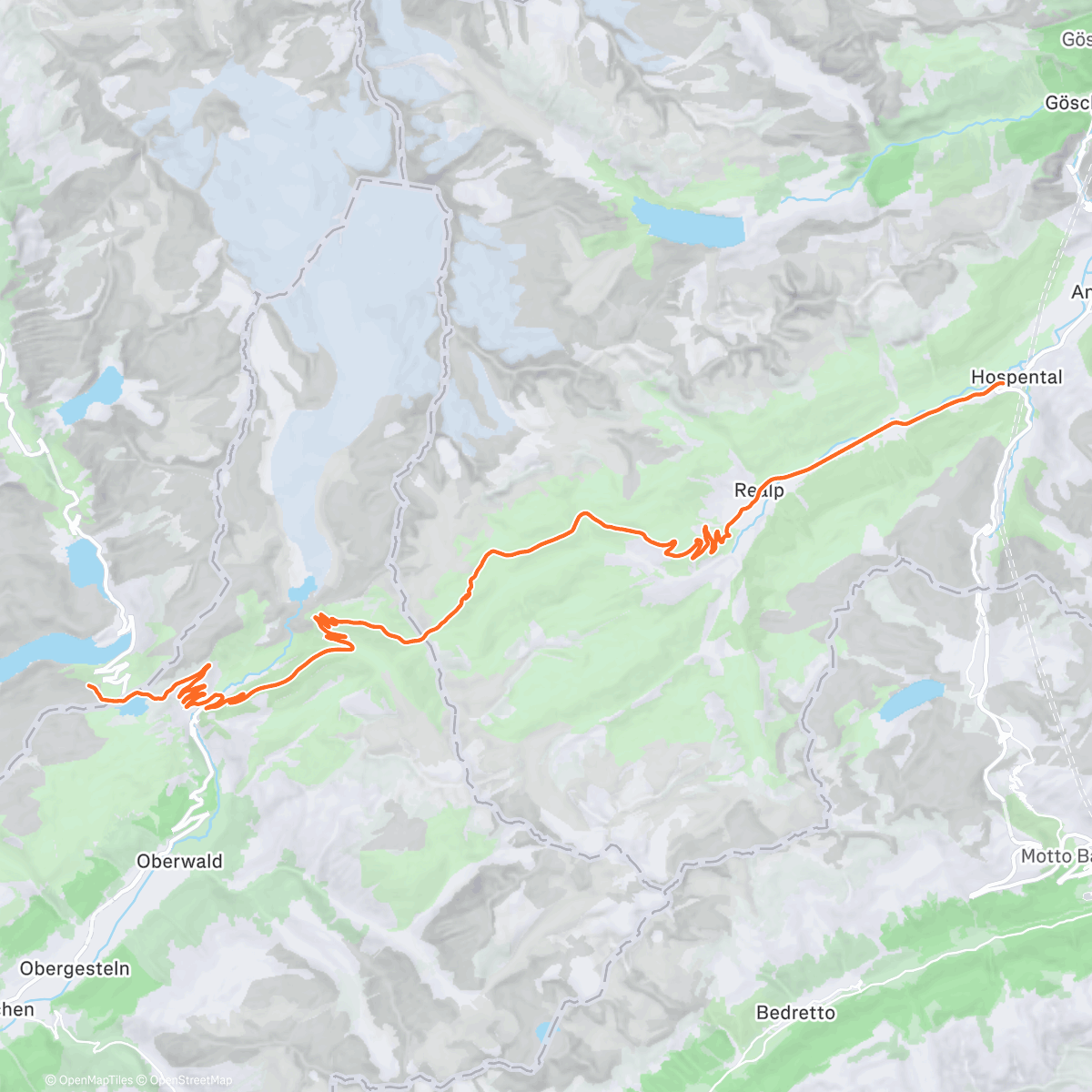 Map of the activity, ROUVY - Furka Pass | Switzerland