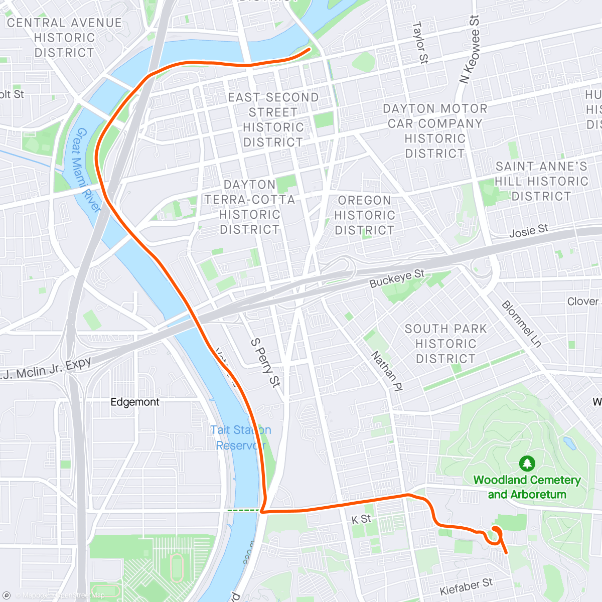 Mappa dell'attività Bike back from basedball