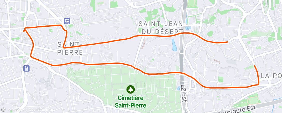 Map of the activity, Vélo de nuit