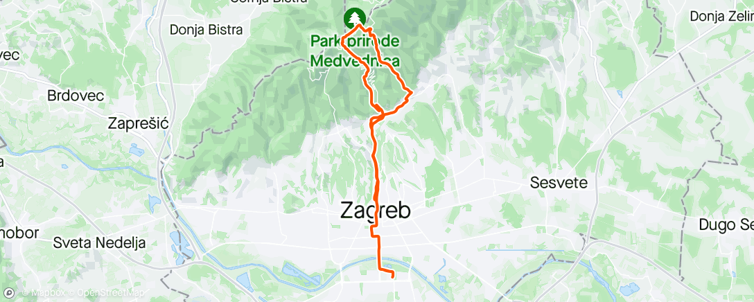 Map of the activity, Sljeme izvidnica