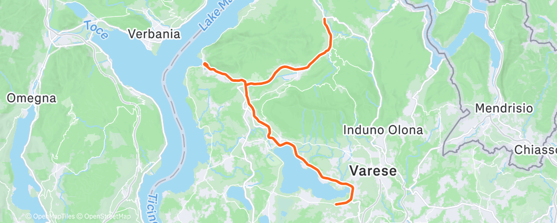 Map of the activity, Pedalata mattutina
