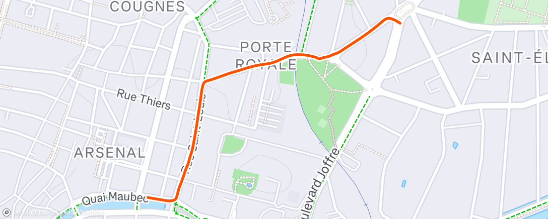 Map of the activity, Vélo dans l'après-midi