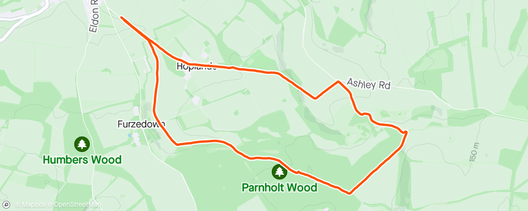 Map of the activity, Afternoon Hike