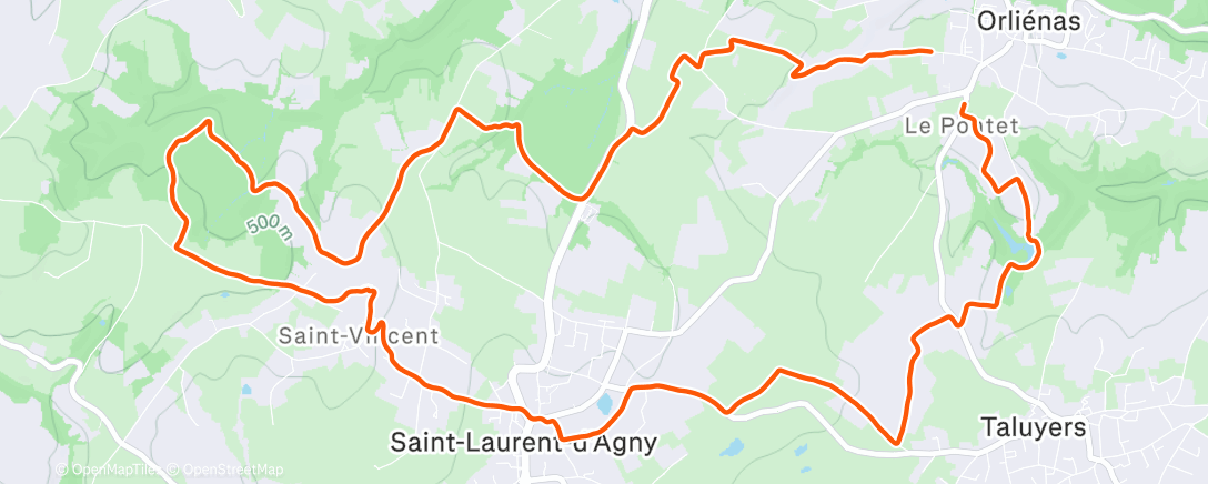 Map of the activity, Endurance modérée