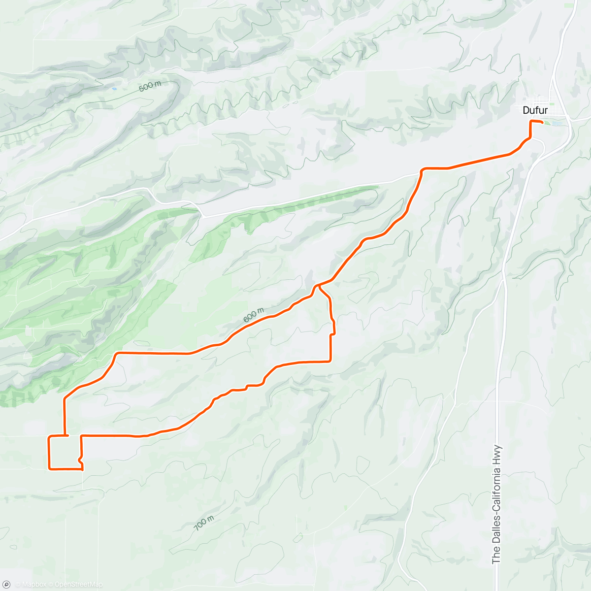 Map of the activity, Gorge Gravel Shakeout ride