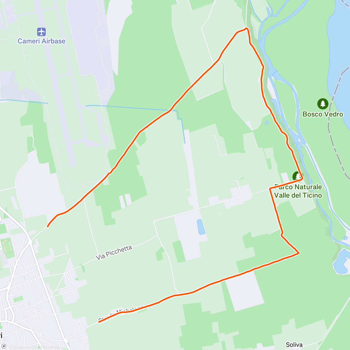Map of the activity, 12 KM RUN ❤️👍 Feeling better day by day