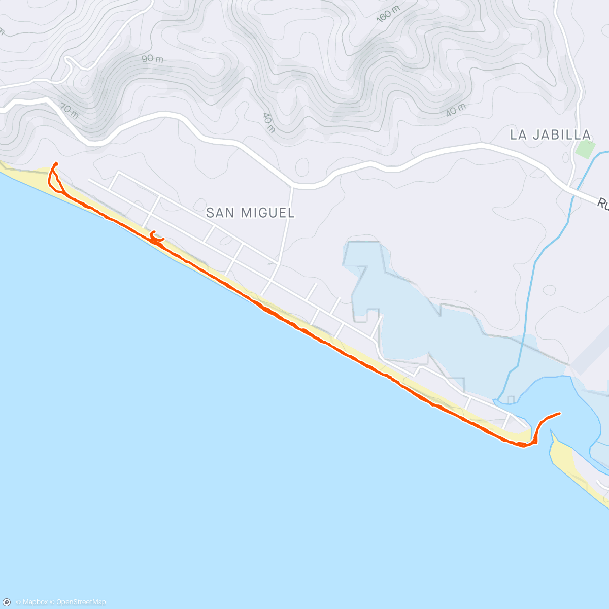 Mappa dell'attività Playa San Miguel