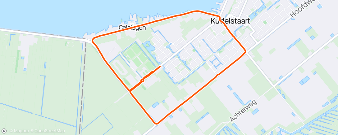 アクティビティ「2 x 2km tempo 500 joggen」の地図