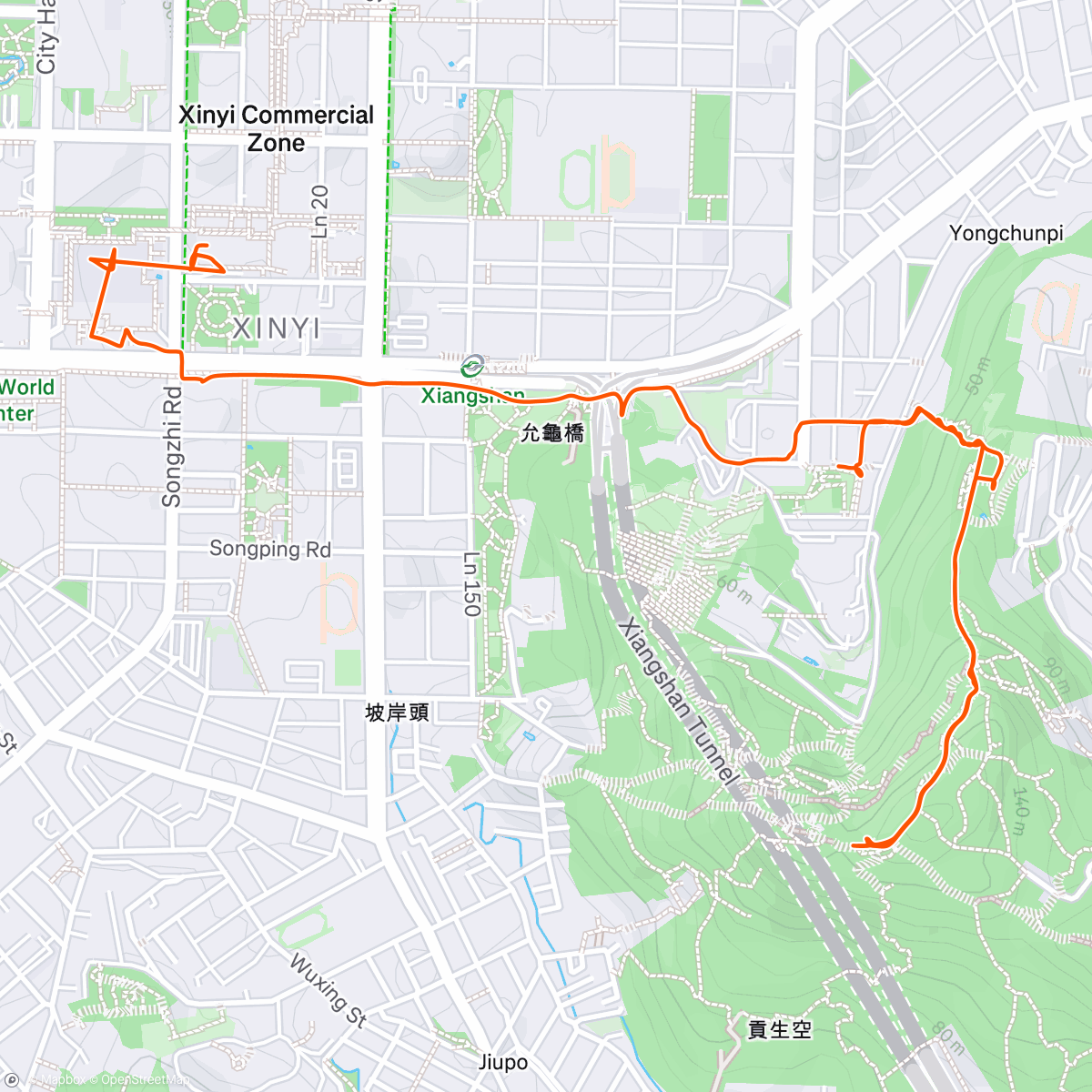 Map of the activity, Ran up elephant mountain