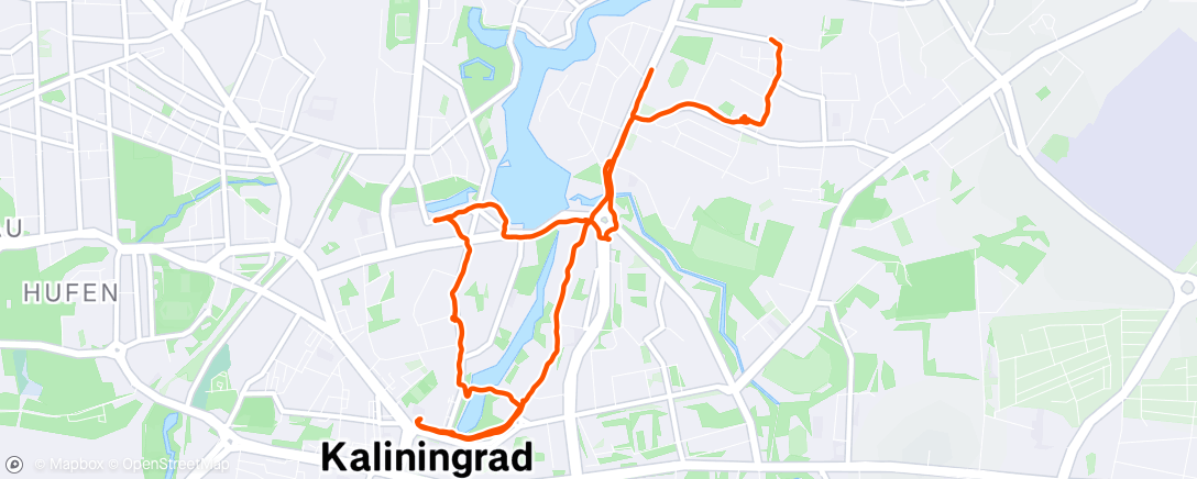 Map of the activity, Вечерний велозаезд